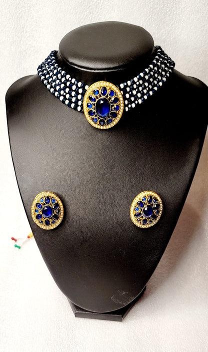 Monalisa Stoned Best Quality Choker Set (Simple)