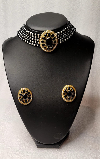 Monalisa Stoned Best Quality Choker Set (Simple)