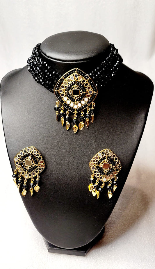 Square Mirror Pandent Choker Set image 3
