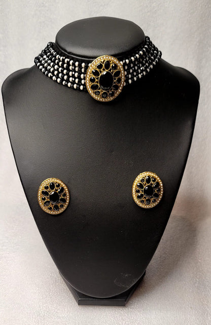 Monalisa Stoned Best Quality Choker Set (Simple)