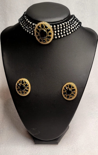 Monalisa Stoned Best Quality Choker Set (Simple)