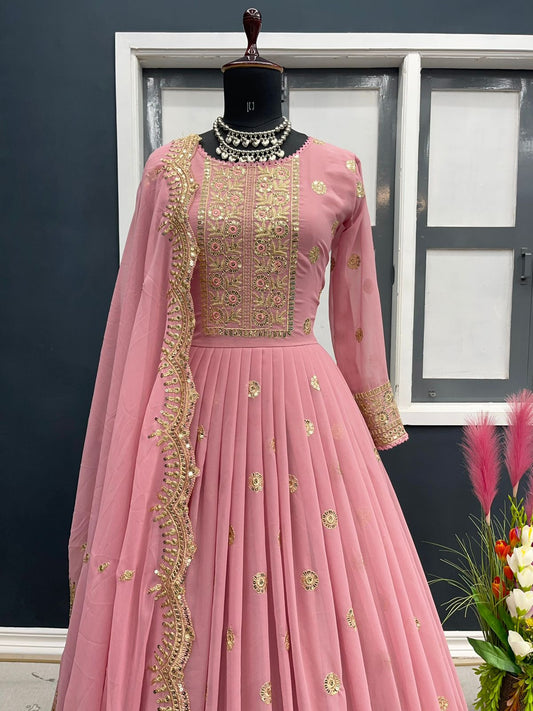 Party Wear Designer Long Gown & Dupatta