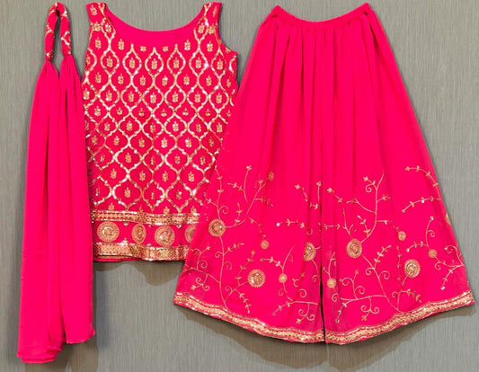 Designer Trending Short Top Sharara Outfit image 3