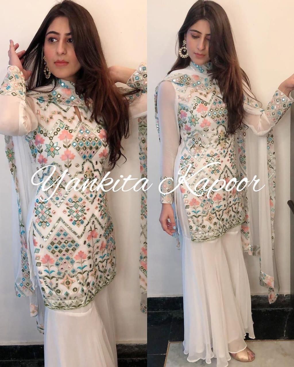 Pakistani Designed Sharara Suit With Heavy Boder Dupatta