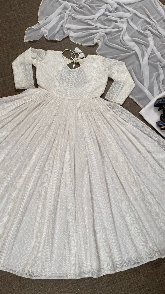 High Quality Rich Fabric Long Anarkali Gown Set image 3