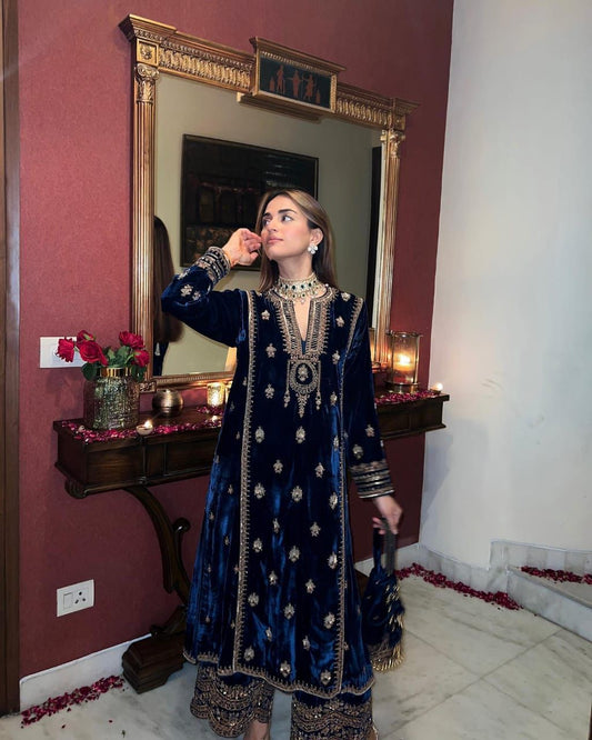 Super Stylish Pakistani Velvet Suit