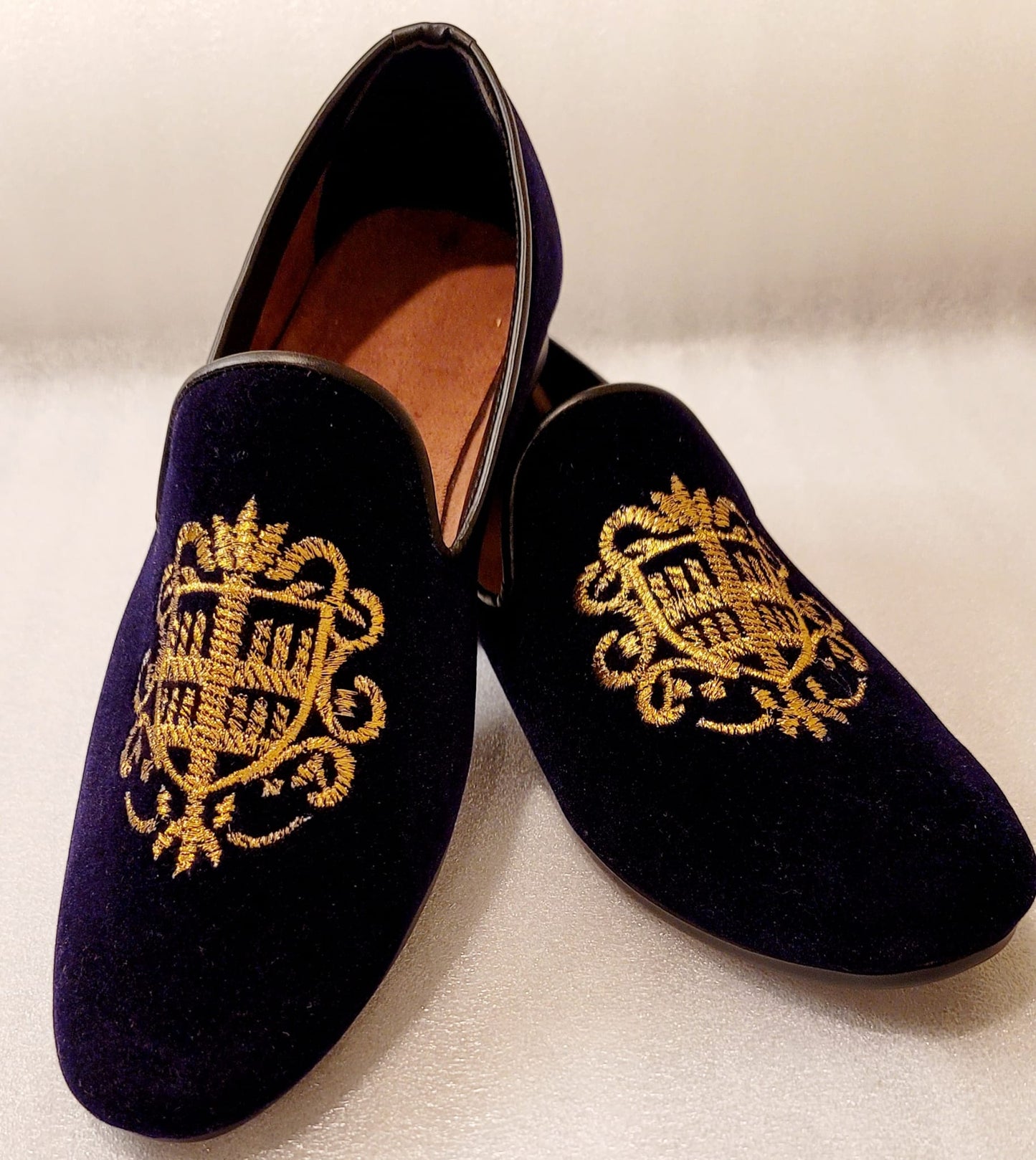 Berluti Scritto Blue Velvet Loafer Shoes