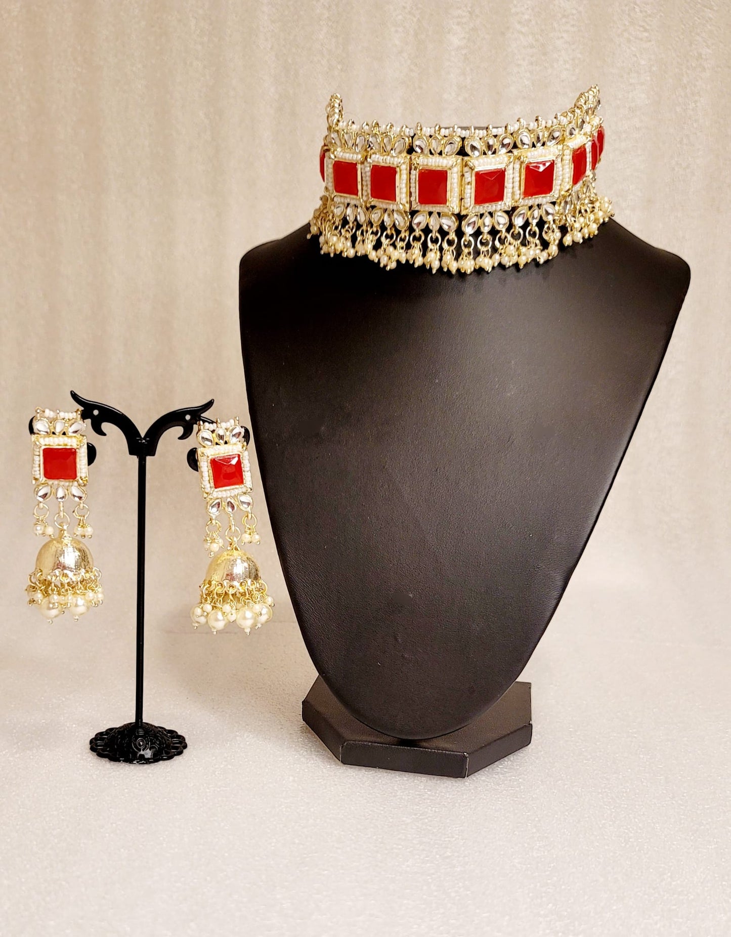 Monalisa Stone & Kundan Stoned Choker Set