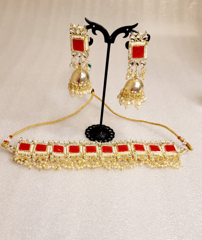 Monalisa Stone & Kundan Stoned Choker Set