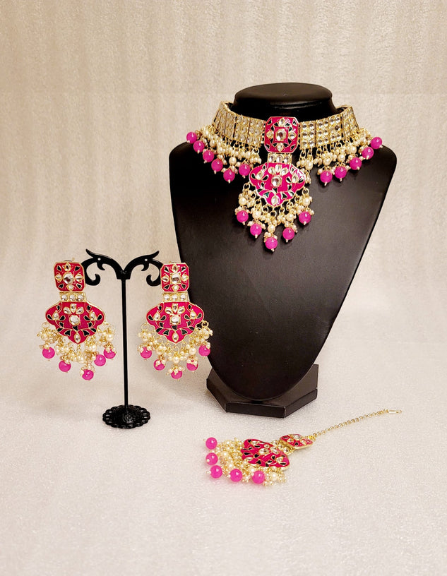 High Quality & Very Lightweight Meenakari Choker Set