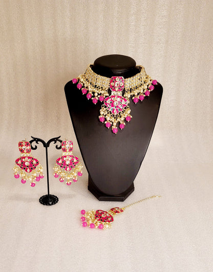 High Quality & Very Lightweight Meenakari Choker Set