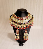 Meenakari Semi-Bridal Choker Set With Kundan Stones