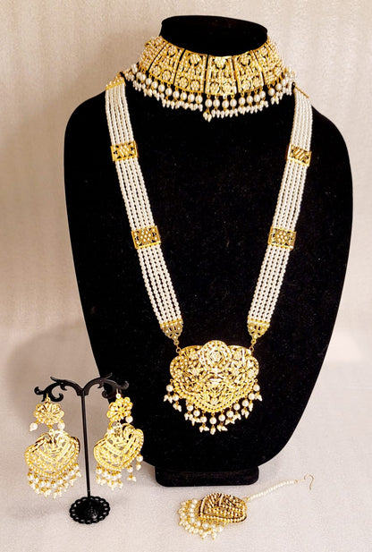 Real Jadau Traditional Rani Haar White
