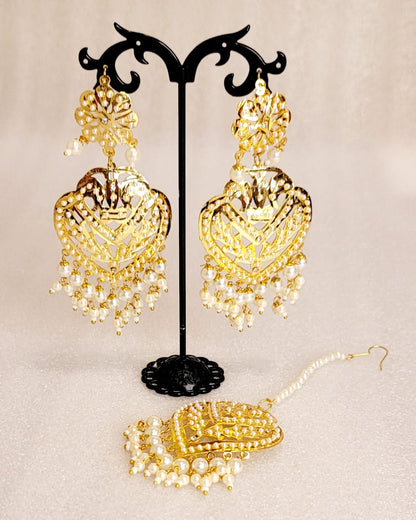 Real Jadau Traditional Rani Haar White