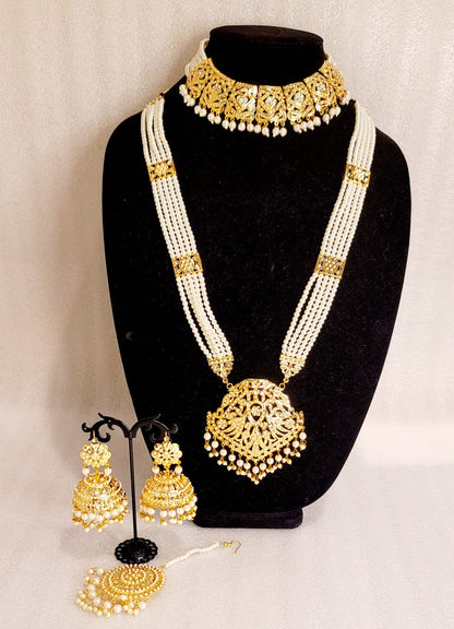 Real Jadau Traditional Rani Haar White