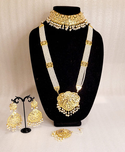 Real Jadau Traditional Rani Haar White