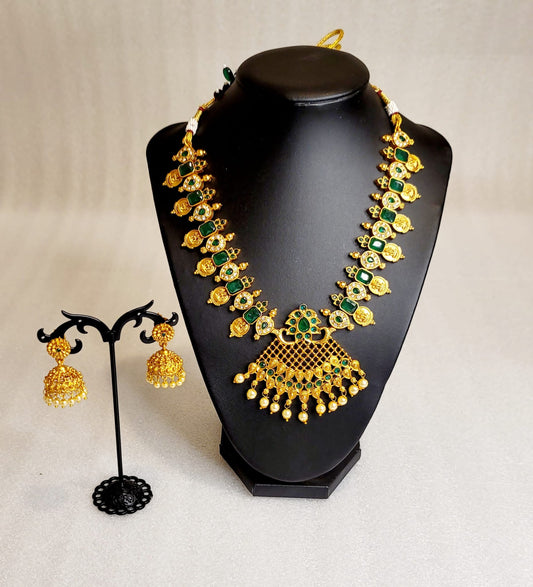 Super Stylish & High Quality Green Palakka Necklace
