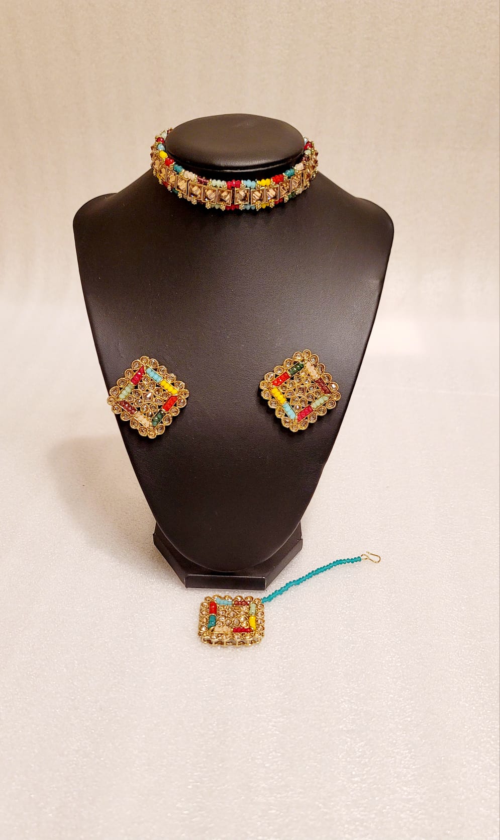 Very Stylish & High End Reverse Polki Choker Set.