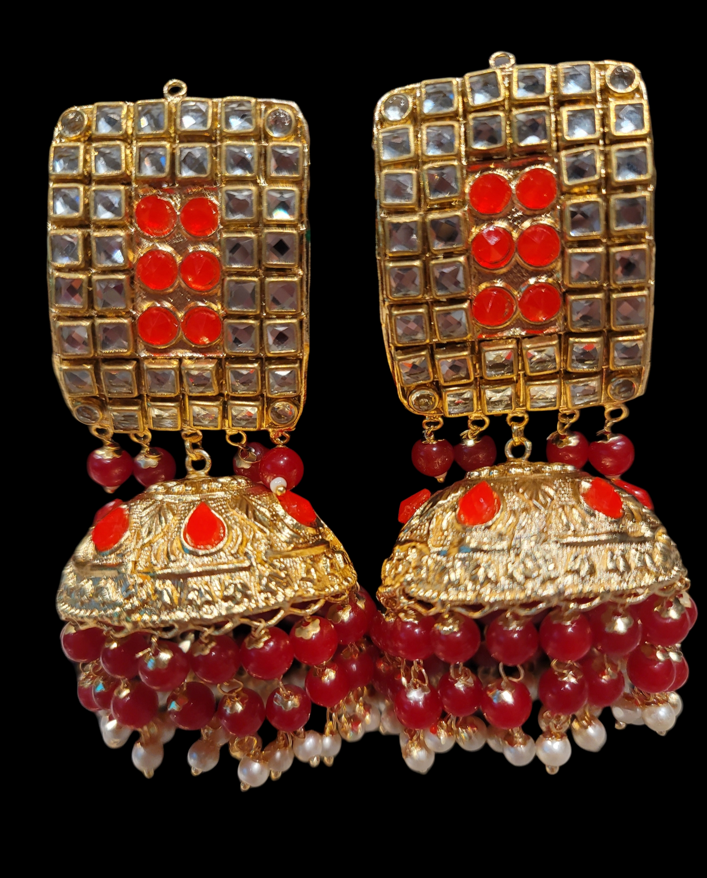 Very lightweight Oversized Jhumkis & Tikka Set