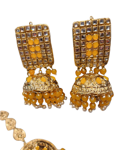 Very lightweight Oversized Jhumkis & Tikka Set
