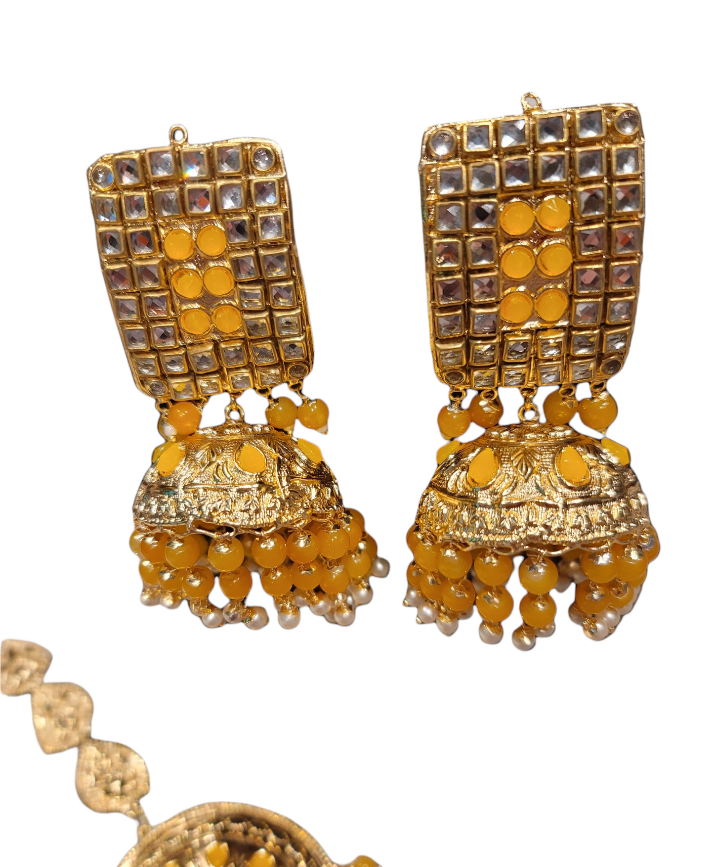 Very lightweight Oversized Jhumkis & Tikka Set