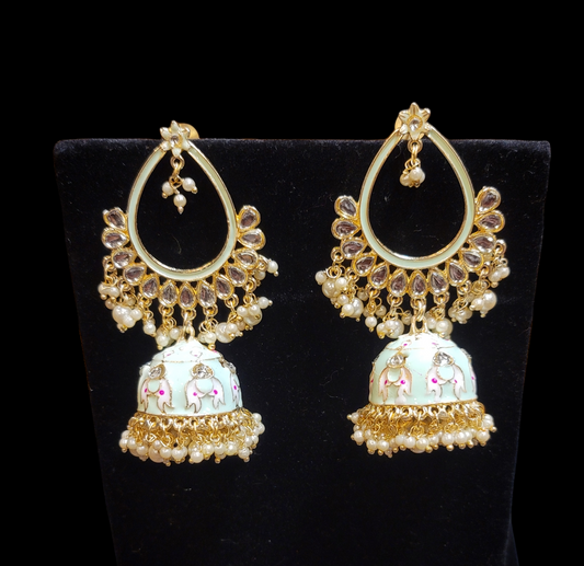 Meenakari Jhumki earrings image 3