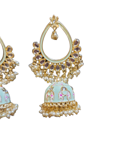 Meenakari Jhumki earrings