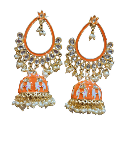 Meenakari Jhumki earrings