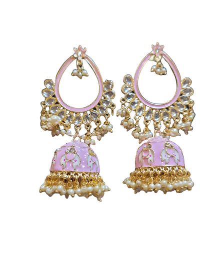 Meenakari Jhumki earrings