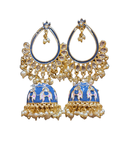 Meenakari Jhumki earrings
