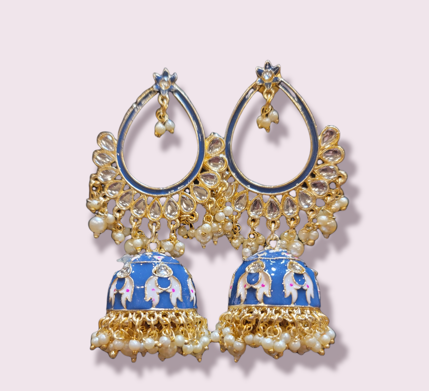 Meenakari Jhumki earrings