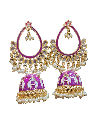 Meenakari Jhumki earrings