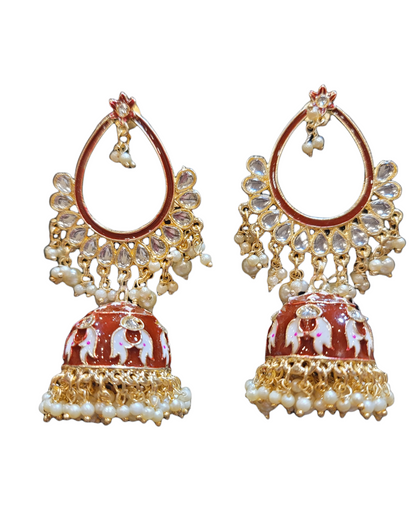 Meenakari Jhumki earrings