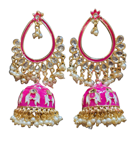 Meenakari Jhumki earrings