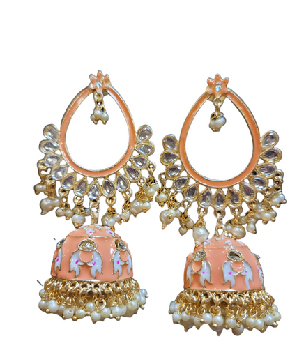 Meenakari Jhumki earrings