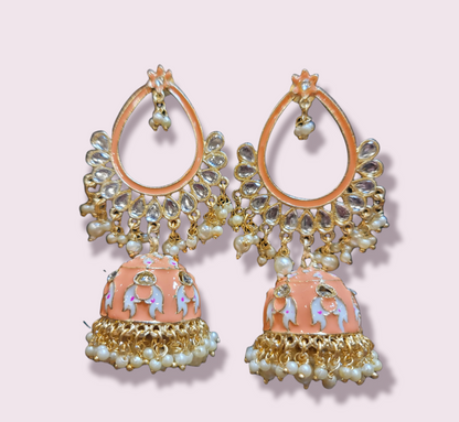 Meenakari Jhumki earrings