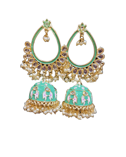 Meenakari Jhumki earrings