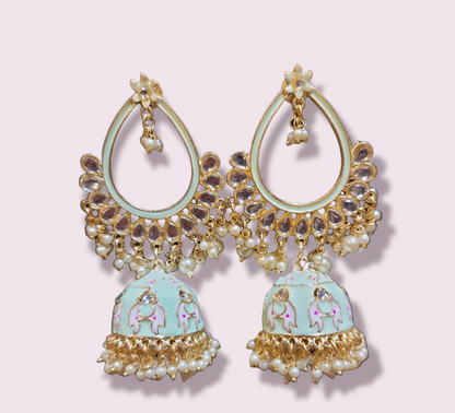 Meenakari Jhumki earrings