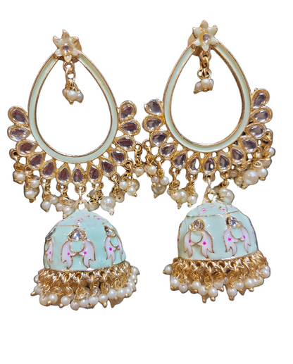 Meenakari Jhumki earrings