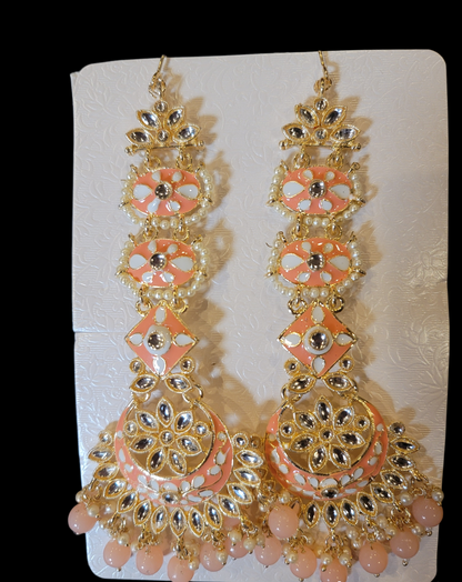 Heavy Kundan Jhumki Set with Saharas