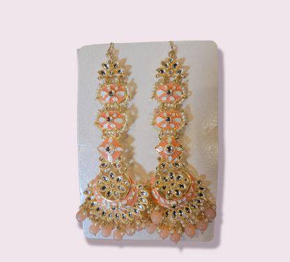 Heavy Kundan Jhumki Set with Saharas