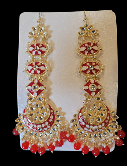 Heavy Kundan Jhumki Set with Saharas