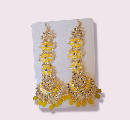 Heavy Kundan Jhumki Set with Saharas