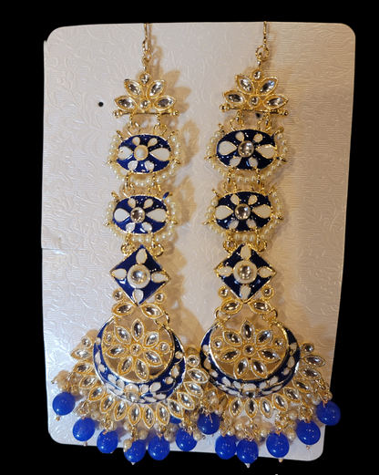 Heavy Kundan Jhumki Set with Saharas