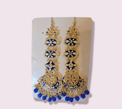 Heavy Kundan Jhumki Set with Saharas
