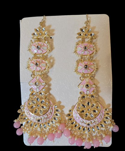 Heavy Kundan Jhumki Set with Saharas