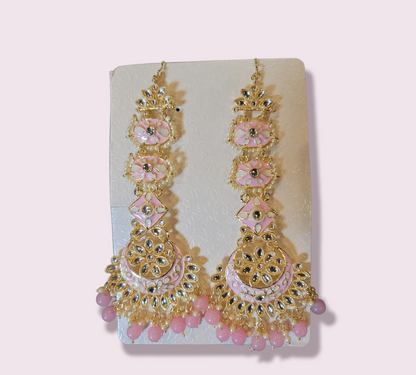 Heavy Kundan Jhumki Set with Saharas