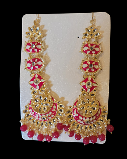 Heavy Kundan Jhumki Set with Saharas