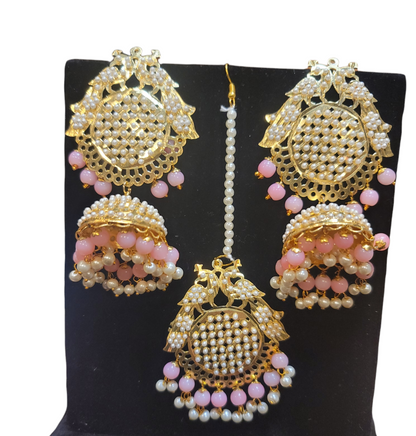 Jadau Pearl Earrings Set (Very Lightweight)