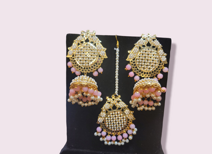 Jadau Pearl Earrings Set (Very Lightweight)